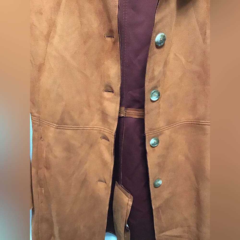 Tahari faux suede jacket sz M - Picture 3 of 7